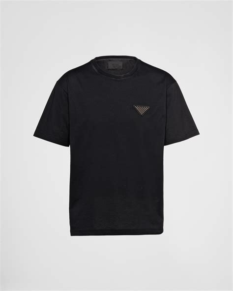 prada blue t shirt|prada shirt black cettire.